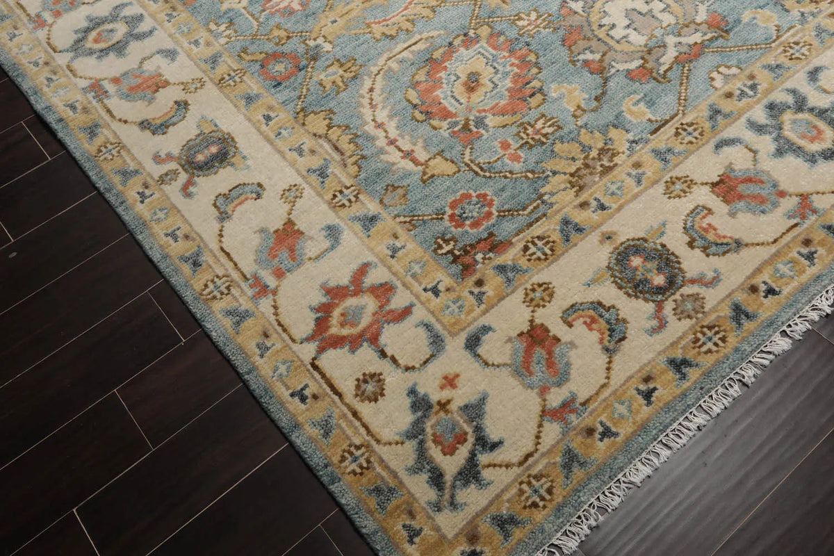 LoomBloom Multi Size Blue Hand Woven Transitional Wool Oriental Area Rug