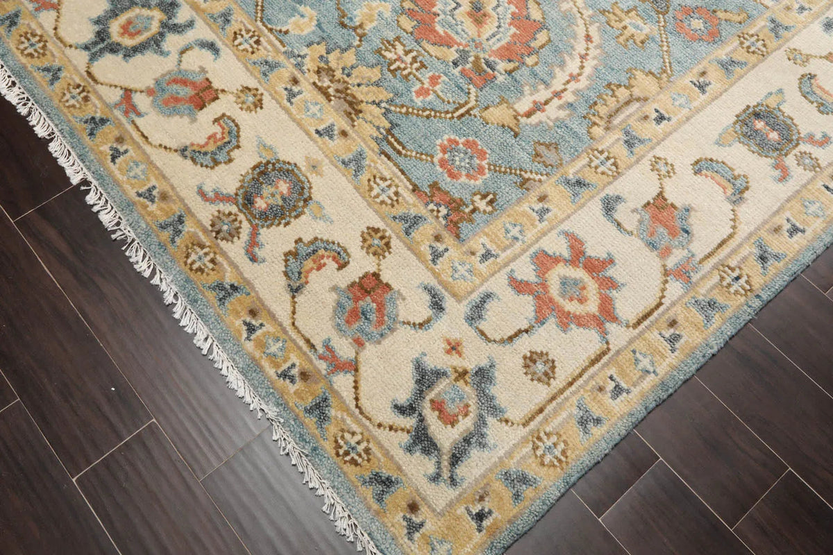 LoomBloom Multi Size Blue Hand Woven Transitional Wool Oriental Area Rug
