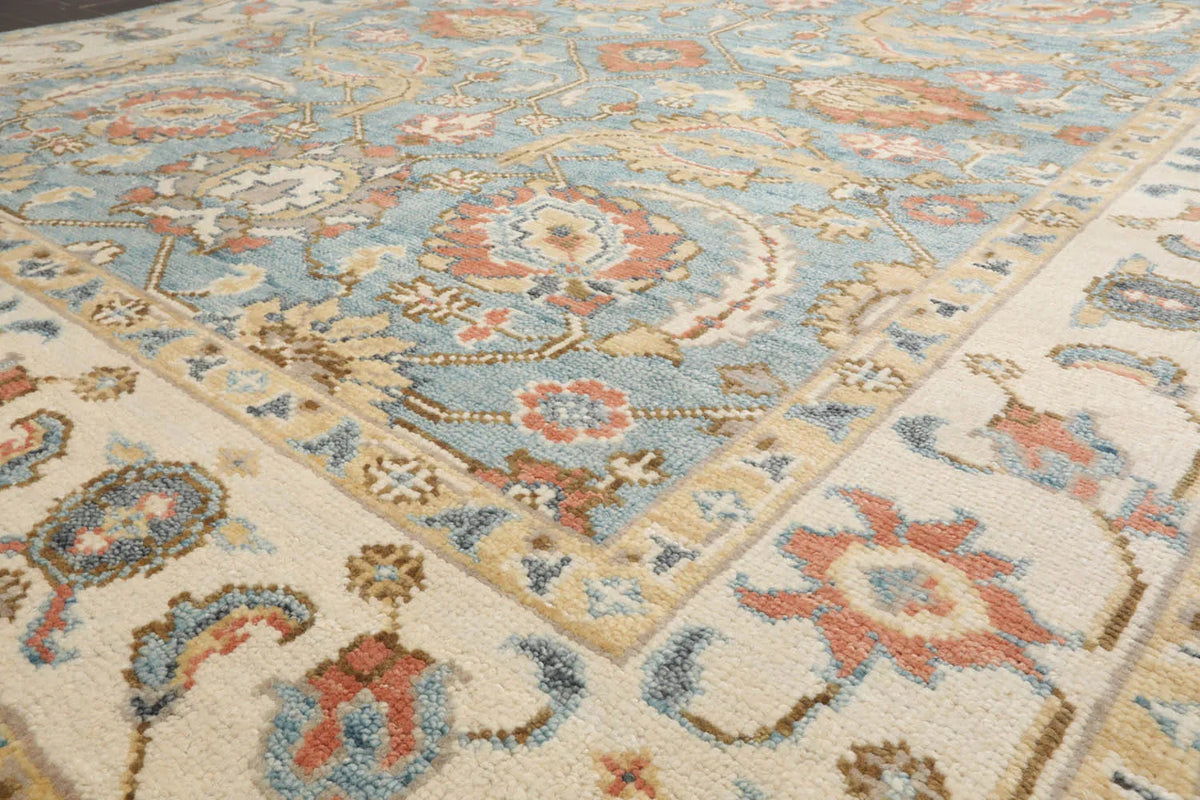 LoomBloom Multi Size Blue Hand Woven Transitional Wool Oriental Area Rug