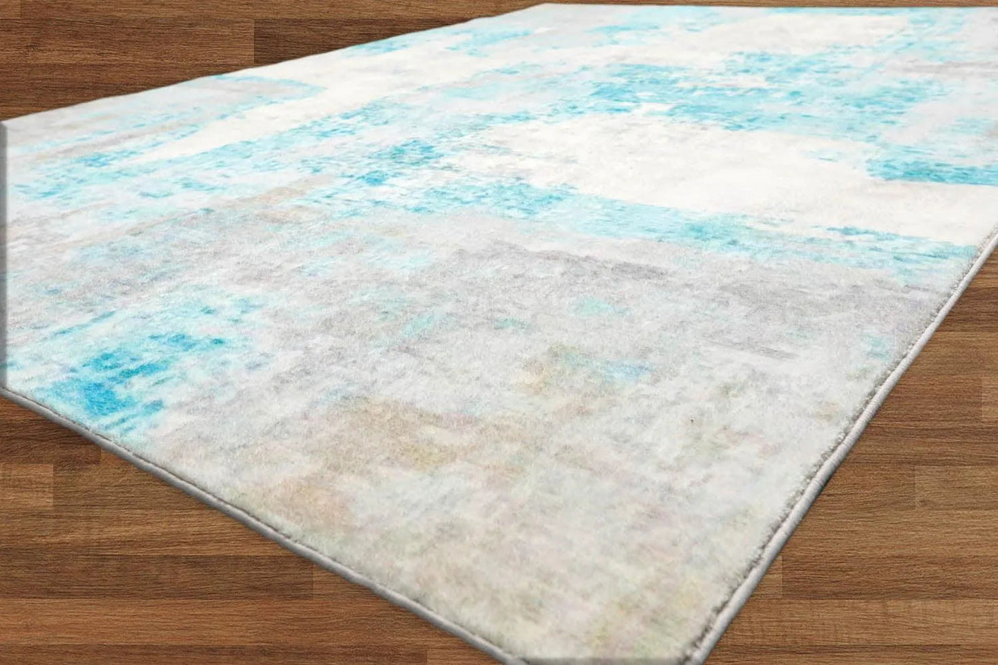 Multi Sizes Modern & Contemporary Velvety Soft Pile Oriental Area Rug Aqua, Beige Bastian