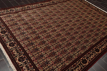 6x9 Ivory, Rust Hand Knotted 100% Wool Vase 200 KPSI Authentic Persian Oriental Area Rug