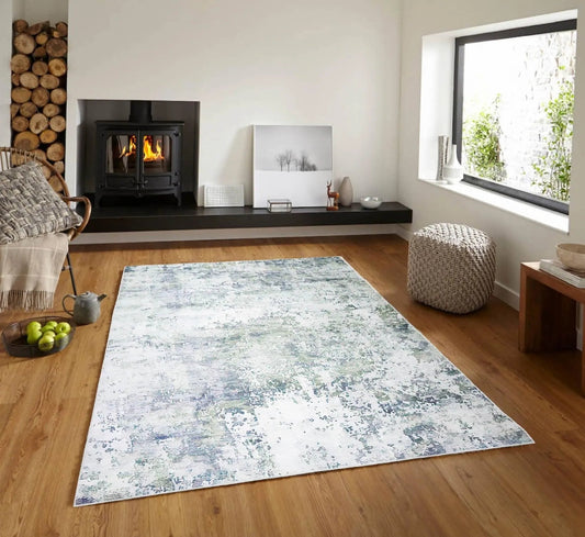 5' x 7' LoomBloom Micro Printed Cotton Herizz Modern Oriental Area Rug Beige