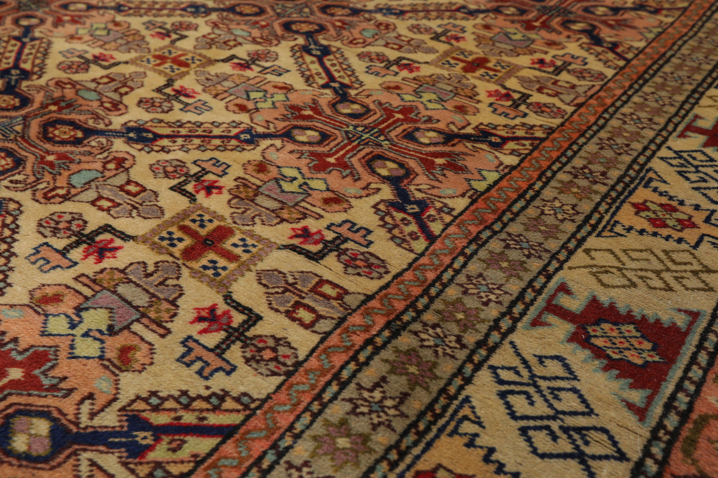 6'6" x 9'8" Hand Knotted 100% Wool Superfine 200 KPSI Oriental Area Rug Tan