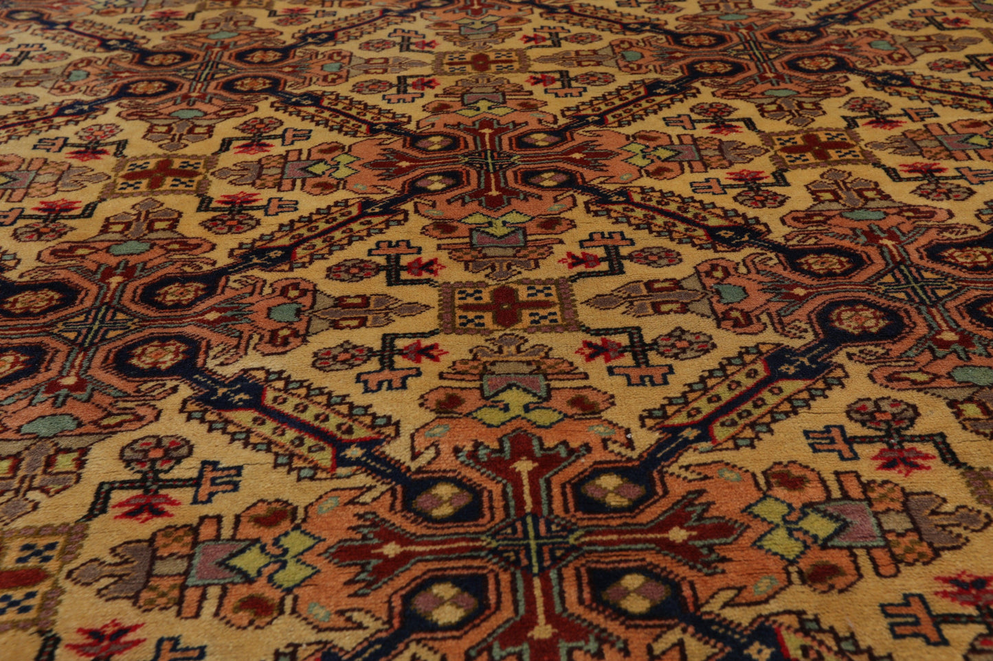 6'6" x 9'8" Hand Knotted 100% Wool Superfine 200 KPSI Oriental Area Rug Tan