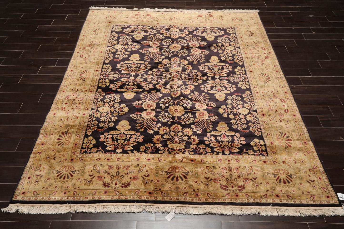 Hand Knotted Wool Sarouk 250KPSI Oriental Area Rug Dark Chocolate 7'11" x 9'10"