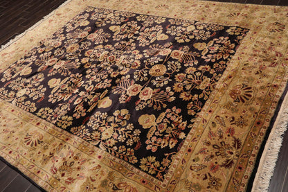 Hand Knotted Wool Sarouk 250KPSI Oriental Area Rug Dark Chocolate 7'11" x 9'10"