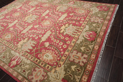 Multi Sizes Hand Knotted LoomBloom Muted Turkish Oushak 100% Wool Traditional Oriental Area Rug Raspberry, Sage Color