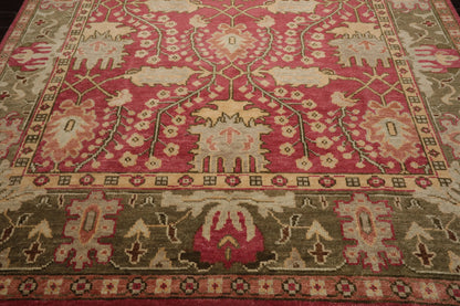 Multi Sizes Hand Knotted LoomBloom Muted Turkish Oushak 100% Wool Traditional Oriental Area Rug Raspberry, Sage Color