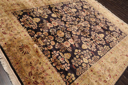 Hand Knotted Wool Sarouk 250KPSI Oriental Area Rug Dark Chocolate 7'11" x 9'10"