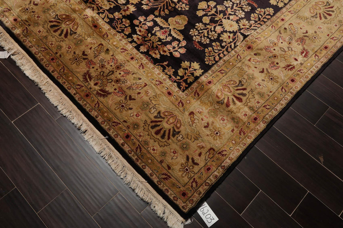 Hand Knotted Wool Sarouk 250KPSI Oriental Area Rug Dark Chocolate 7'11" x 9'10"