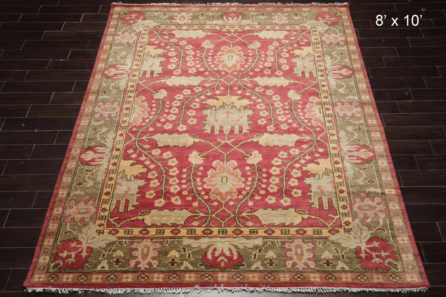 Multi Sizes Hand Knotted LoomBloom Muted Turkish Oushak 100% Wool Traditional Oriental Area Rug Raspberry, Sage Color