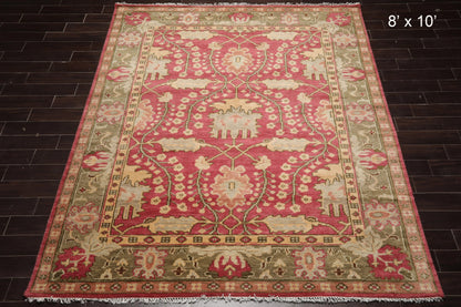 Multi Sizes Hand Knotted LoomBloom Muted Turkish Oushak 100% Wool Traditional Oriental Area Rug Raspberry, Sage Color