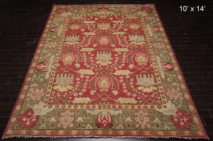 Multi Sizes Hand Knotted LoomBloom Muted Turkish Oushak 100% Wool Traditional Oriental Area Rug Raspberry, Sage Color