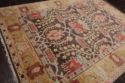 Multi Sizes Hand Knotted LoomBloom Muted Turkish Oushak 100% Wool Traditional  Oriental Area Rug Brown,Mustard Color