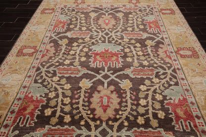Multi Sizes Hand Knotted LoomBloom Muted Turkish Oushak 100% Wool Traditional  Oriental Area Rug Brown,Mustard Color