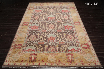 Multi Sizes Hand Knotted LoomBloom Muted Turkish Oushak 100% Wool Traditional  Oriental Area Rug Brown,Mustard Color