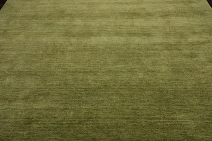 Multi Sizes Green Hand Loomed Wool Plain Solid Minimalist Modern Area Rug