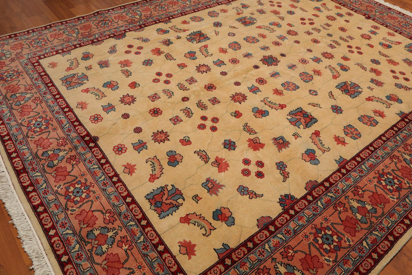 9’1" x 12’2" Hand Knotted Romanian Kashaan 100% Wool Oriental Area Rug Beige
