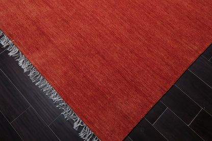 Multi Sizes Hand Loomed wool Plain Solid Minimalist Area Rug Burnt Orange