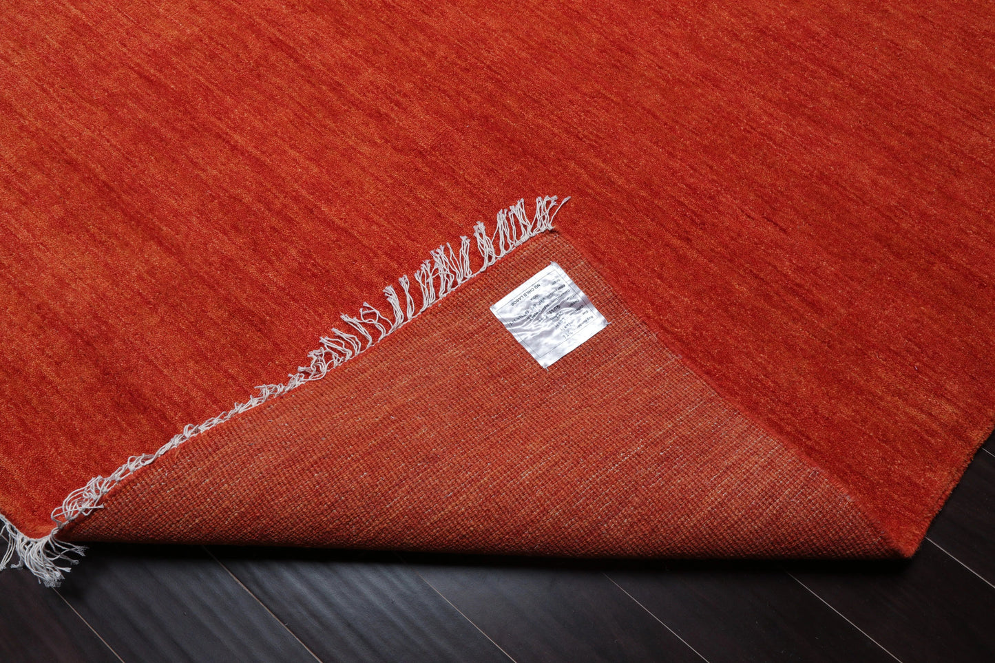 Multi Sizes Hand Loomed wool Plain Solid Minimalist Area Rug Burnt Orange