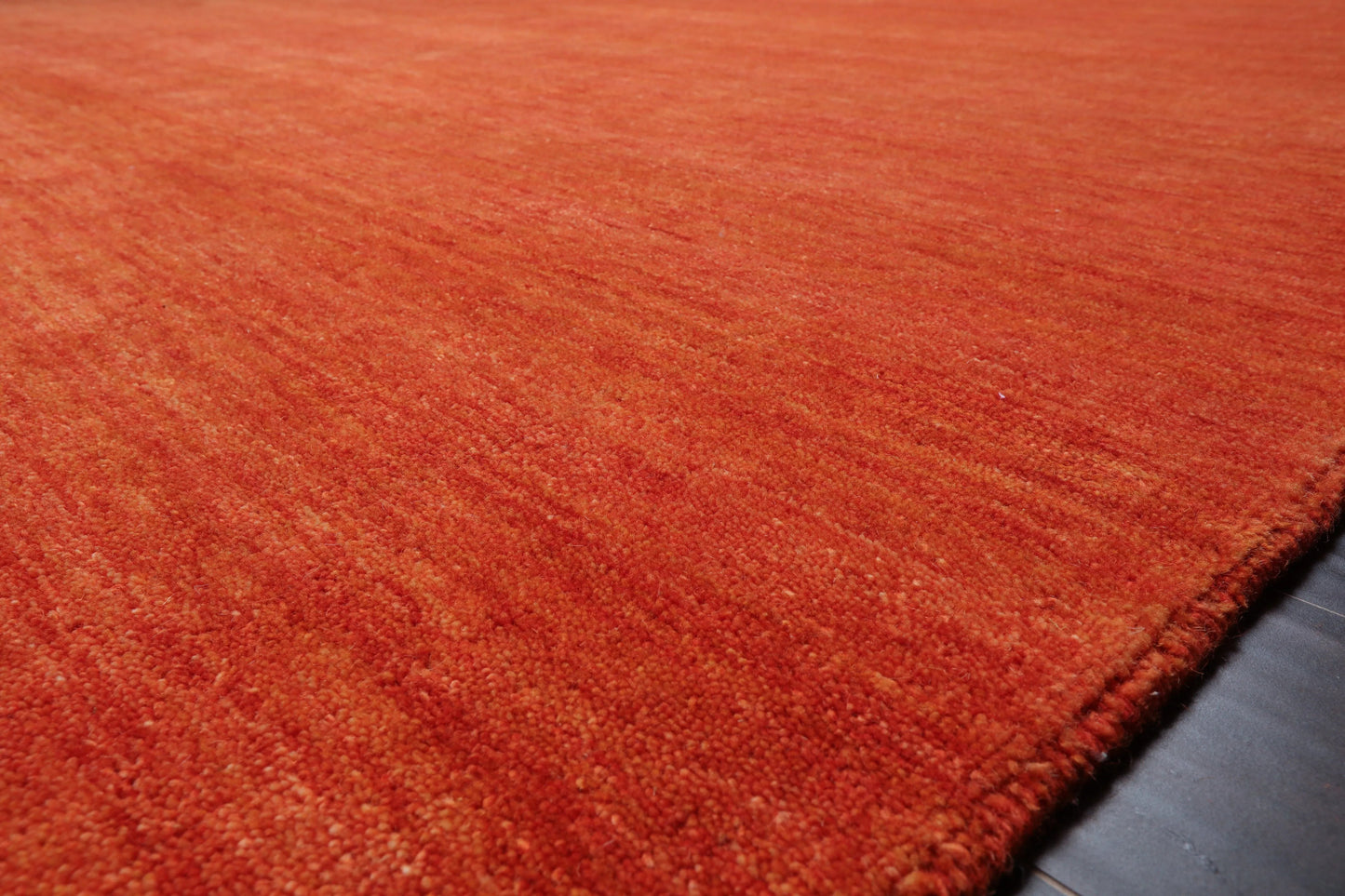 Multi Sizes Hand Loomed wool Plain Solid Minimalist Area Rug Burnt Orange