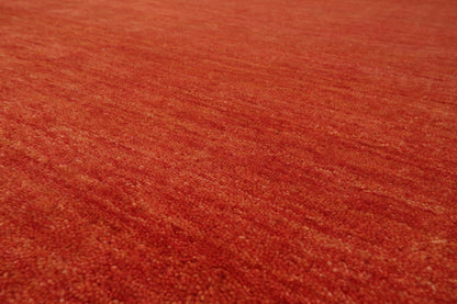 Multi Sizes Hand Loomed wool Plain Solid Minimalist Area Rug Burnt Orange