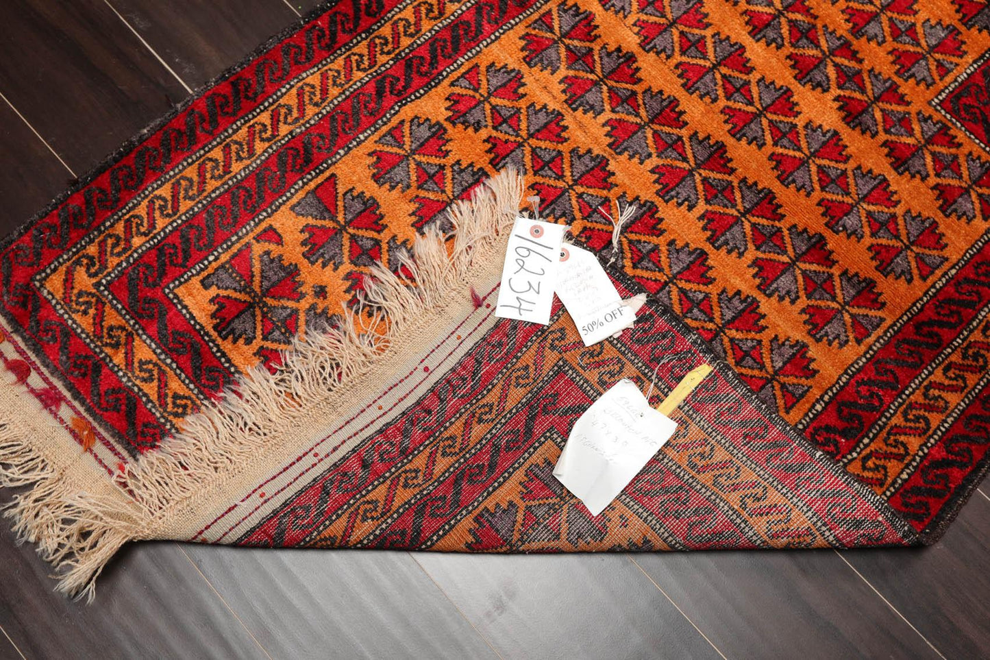 3' x 4'7" Hand Knotted 100% Wool Tribal Traditional Oriental Area Rug Orange Red