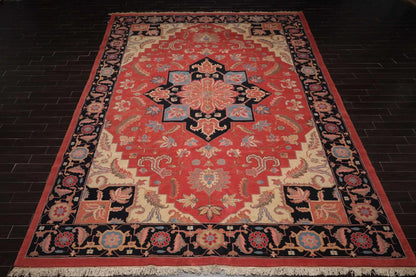 11'11'' x 17'10'' Rare Romanian Hand Knotted 100% Wool Seraapi Area Rug Coral