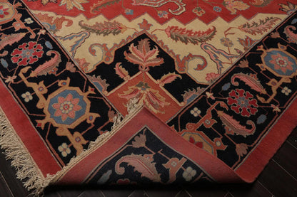 11'11'' x 17'10'' Rare Romanian Hand Knotted 100% Wool Seraapi Area Rug Coral