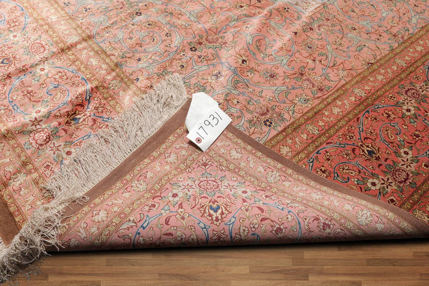 9x12 Gray, Blush Hand Knotted 100% Silk Traditional Authentic Kum 500 KPSI Oriental Area Rug