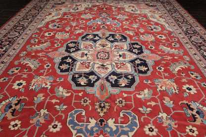 12' x 18'1" Palace Hand Knotted Wool Rare Romanian Herizz Area Rug Terracotta