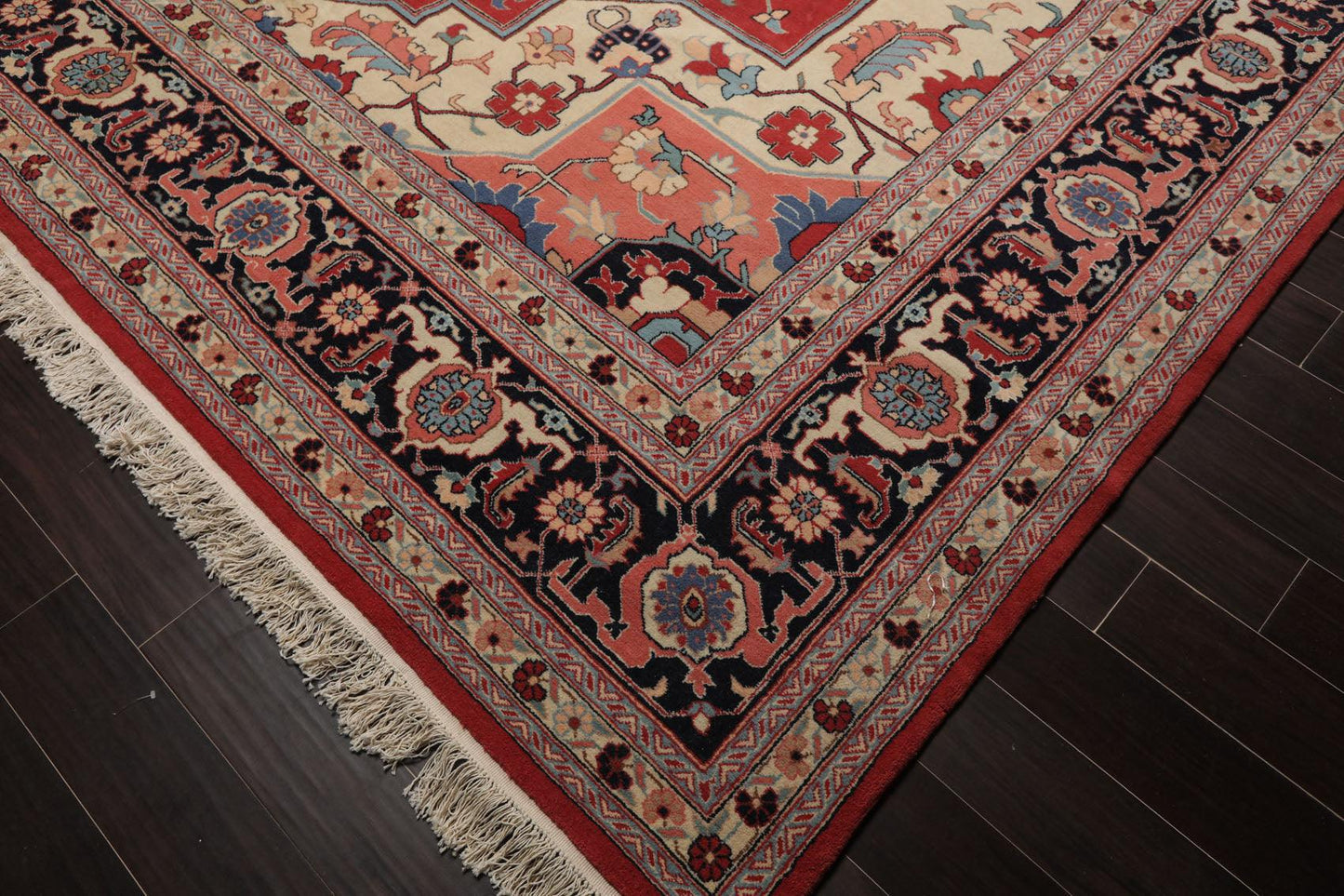 12' x 18'1" Palace Hand Knotted Wool Rare Romanian Herizz Area Rug Terracotta