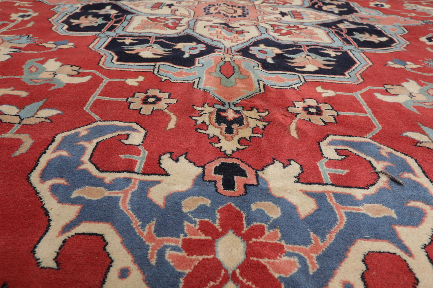 12' x 18'1" Palace Hand Knotted Wool Rare Romanian Herizz Area Rug Terracotta