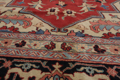 12' x 18'1" Palace Hand Knotted Wool Rare Romanian Herizz Area Rug Terracotta