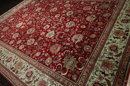 11' x15'Hand Knotted 100% Wool Tabriz Traditional Oriental Area Rug Red, Mint Color
