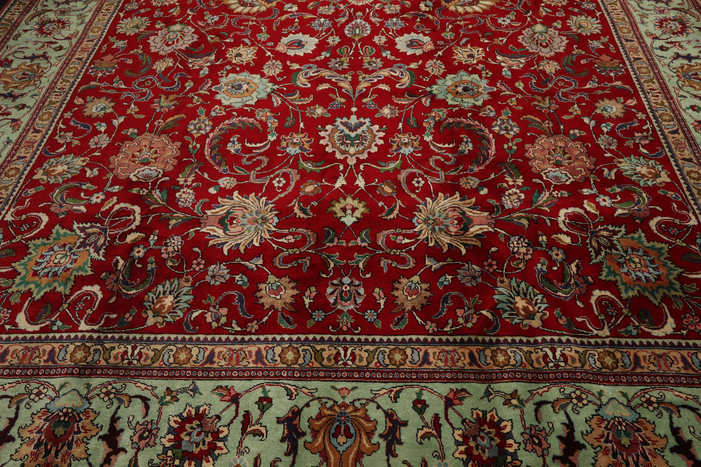 11' x15'Hand Knotted 100% Wool Tabriz Traditional Oriental Area Rug Red, Mint Color