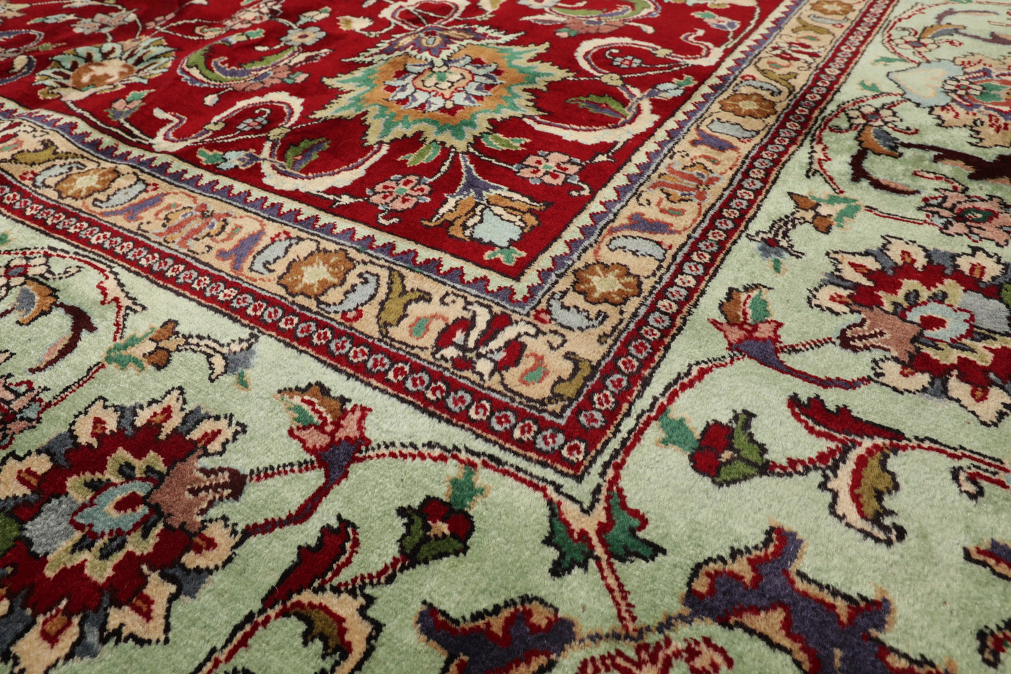 11' x15'Hand Knotted 100% Wool Tabriz Traditional Oriental Area Rug Red, Mint Color