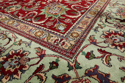11' x15'Hand Knotted 100% Wool Tabriz Traditional Oriental Area Rug Red, Mint Color