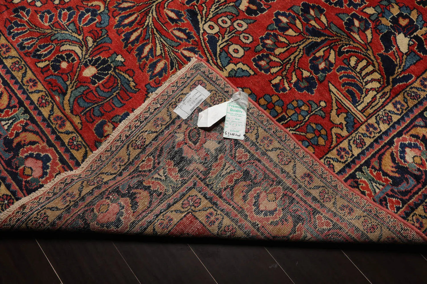 10'4''x16'3'' Burnt Orange, Navy Palace Hand Knotted 100% Wool Vintage Palace Lilihan Traditional Oriental Area Rug