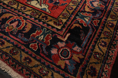 10'4''x16'3'' Burnt Orange, Navy Palace Hand Knotted 100% Wool Vintage Palace Lilihan Traditional Oriental Area Rug