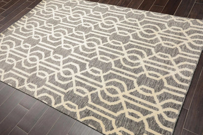 5' x 8' Hand Knotted Contemporary Designer Wool Oriental Area Rug Gray