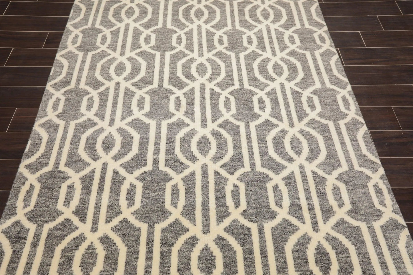 5' x 8' Hand Knotted Contemporary Designer Wool Oriental Area Rug Gray