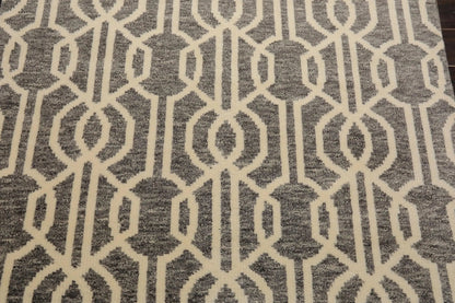5' x 8' Hand Knotted Contemporary Designer Wool Oriental Area Rug Gray