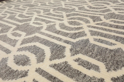 5' x 8' Hand Knotted Contemporary Designer Wool Oriental Area Rug Gray