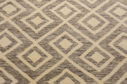 5 x 8 Hand Knotted Designer Moroccan 100% Wool Oriental Area Rug Ivory
