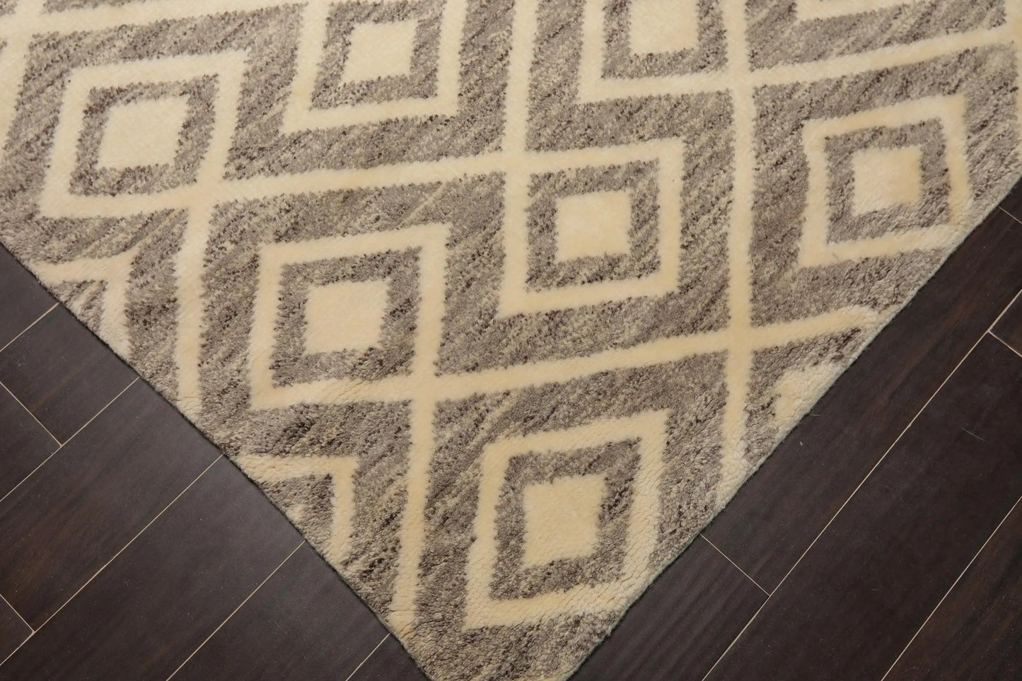 5 x 8 Hand Knotted Designer Moroccan 100% Wool Oriental Area Rug Ivory