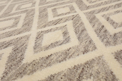 5 x 8 Hand Knotted Designer Moroccan 100% Wool Oriental Area Rug Ivory