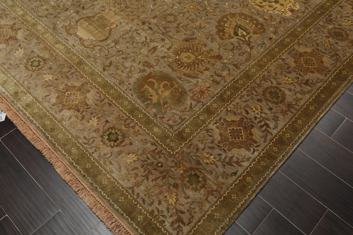 8' x 9'10" Hand Knotted 100% Wool Traditional 250 KPSI Oriental Area Rug Taupe