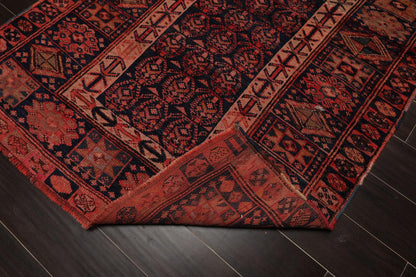 4' x 6'4" Antique Hand Knotted Flat Wool pile Melayaar Traditional Area Rug Navy