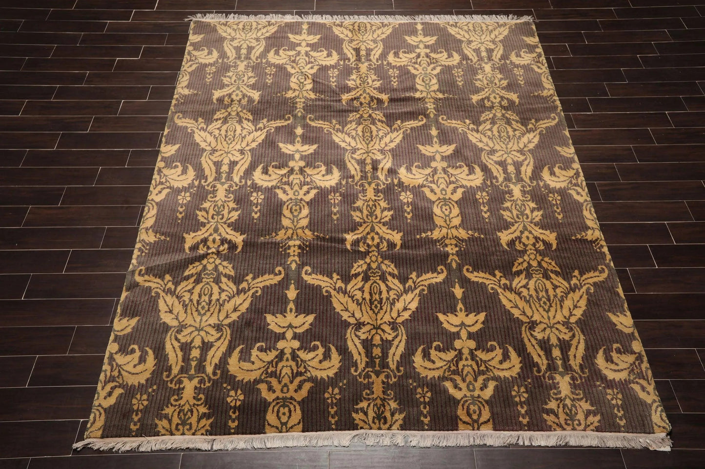 8' x 10' Hand Knotted 100% Wool Tibetan Oriental Area Rug Transitional Gray